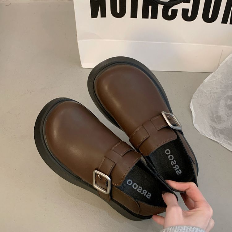 Mat retro negro estilo británico zapatos de cuero para mujeres 2026 nueva primavera y otoño con suela gruesa versátil zapatos Mary Jane simples image 5