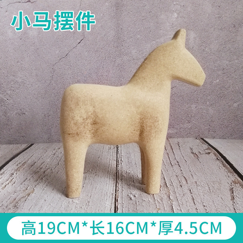 木质动物马摆件diy亲子手工自制作马赛克装饰工艺品儿童创意玩具|undefined
