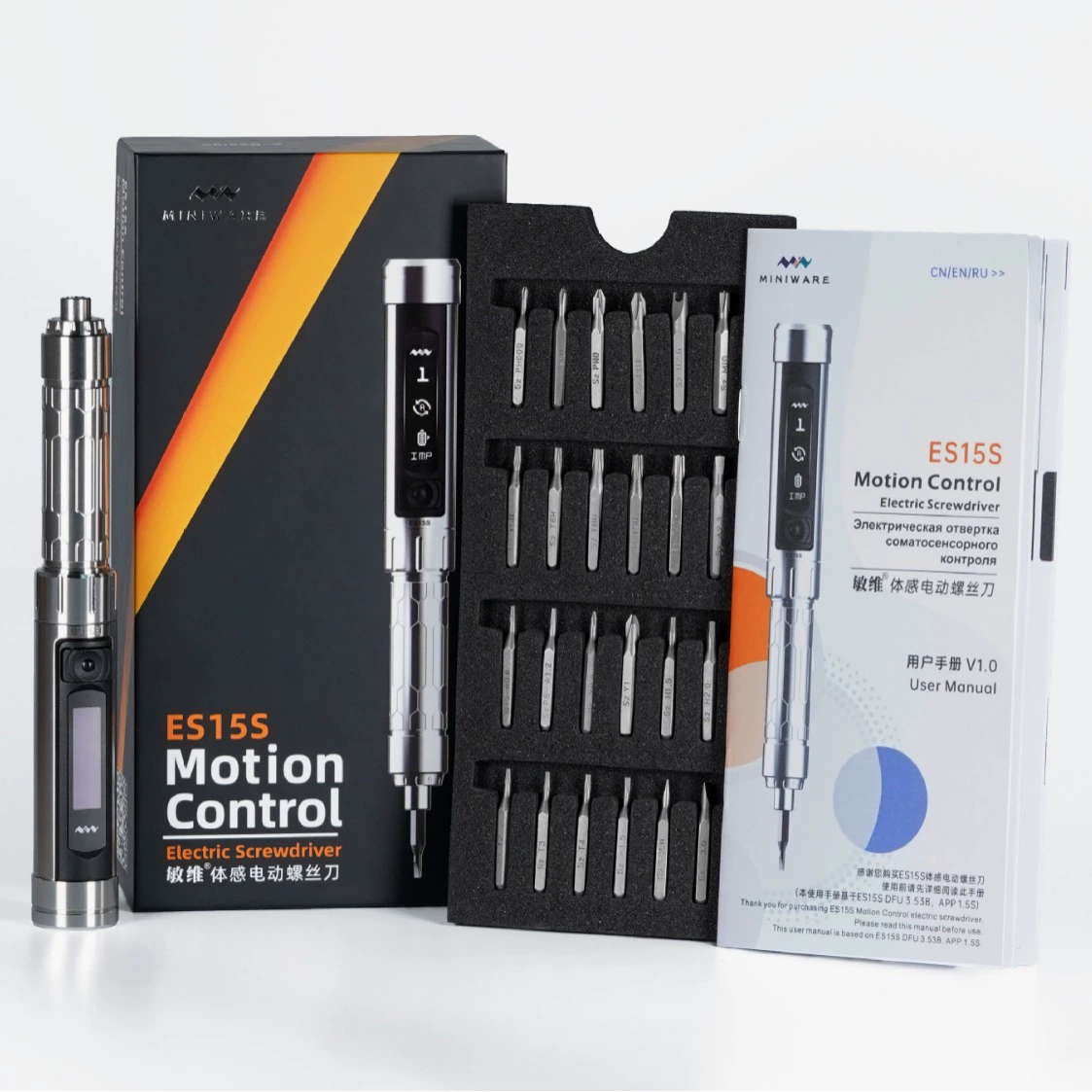 MINIWARE ES15S томатическая мини-электрическая отвертка для зарядки беспроводной работы с регулируемой скоростью и регулируемым крутящим моментом
