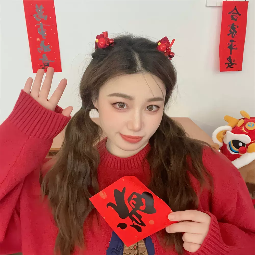 春节新年款铃铛少女小抓夹年味气质刘海夹边夹儿童碎发夹新品批发