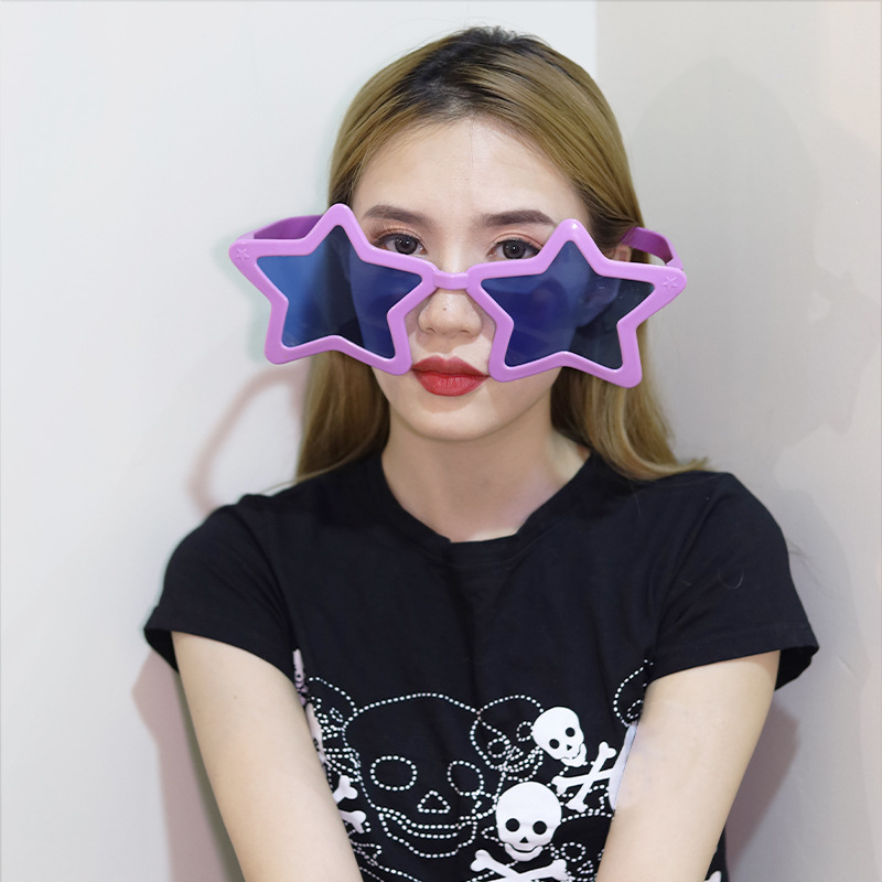 超大眼镜五角星紫色
