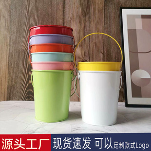 Factory supply small iron bucket Amazon iron flower pot storage bucket desktop decoration flower bucket portable beach bucket