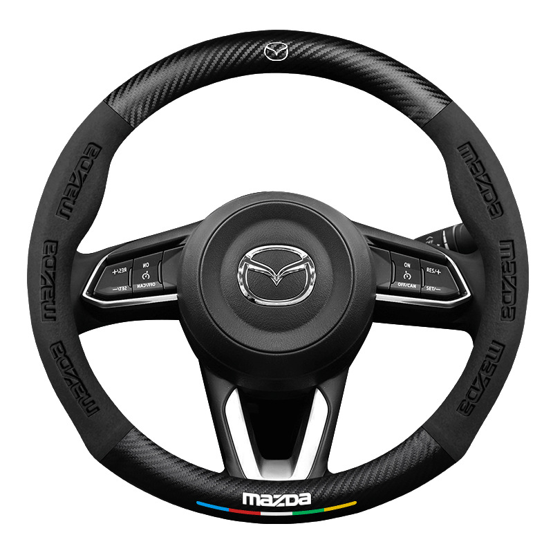 Adecuado para Mazda 3 angkesala cx-5/30/4/8 ruiyi Atz cubierta del volante de gamuza cubierta de la manija