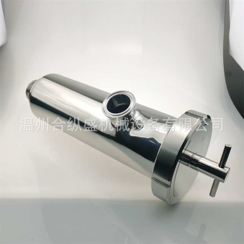 卫生级角式过滤器不锈钢快装卡盘直角式活接过滤网十字拉杆过滤器