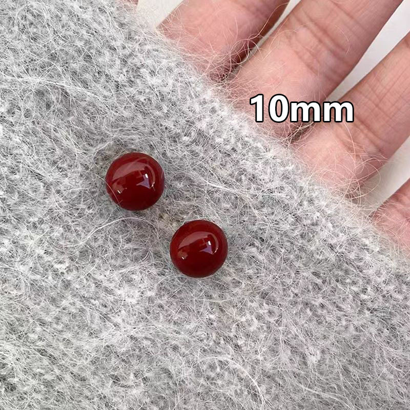 Cereza polen pan al vapor perlas pendientes de lujo ligero de alto nivel sencillo nicho temperamento pendientes de agujas de plata S925 pendientes al por mayor