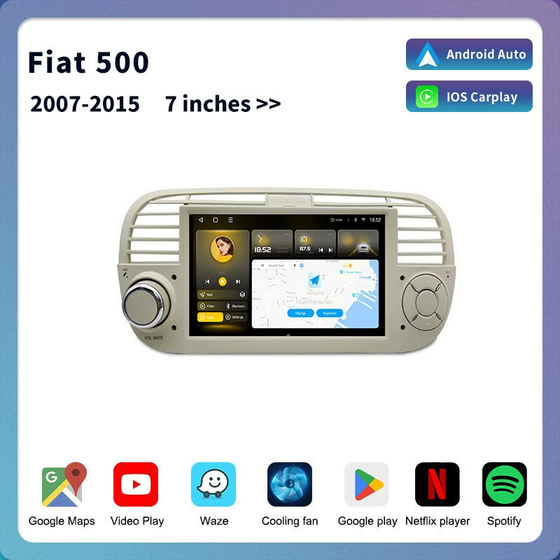 Для Fiat 500 Android навигатор Fiat 500 Carplay Stereo GPS WIFI