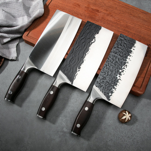 Black Color Wood Handle Steel Head Knife for Dual Use, Forged Kitchen Knife, Home Use Sharp Bone Cutting Knife, Slicing Pork Ribs Knife, Durable Slicing Knife