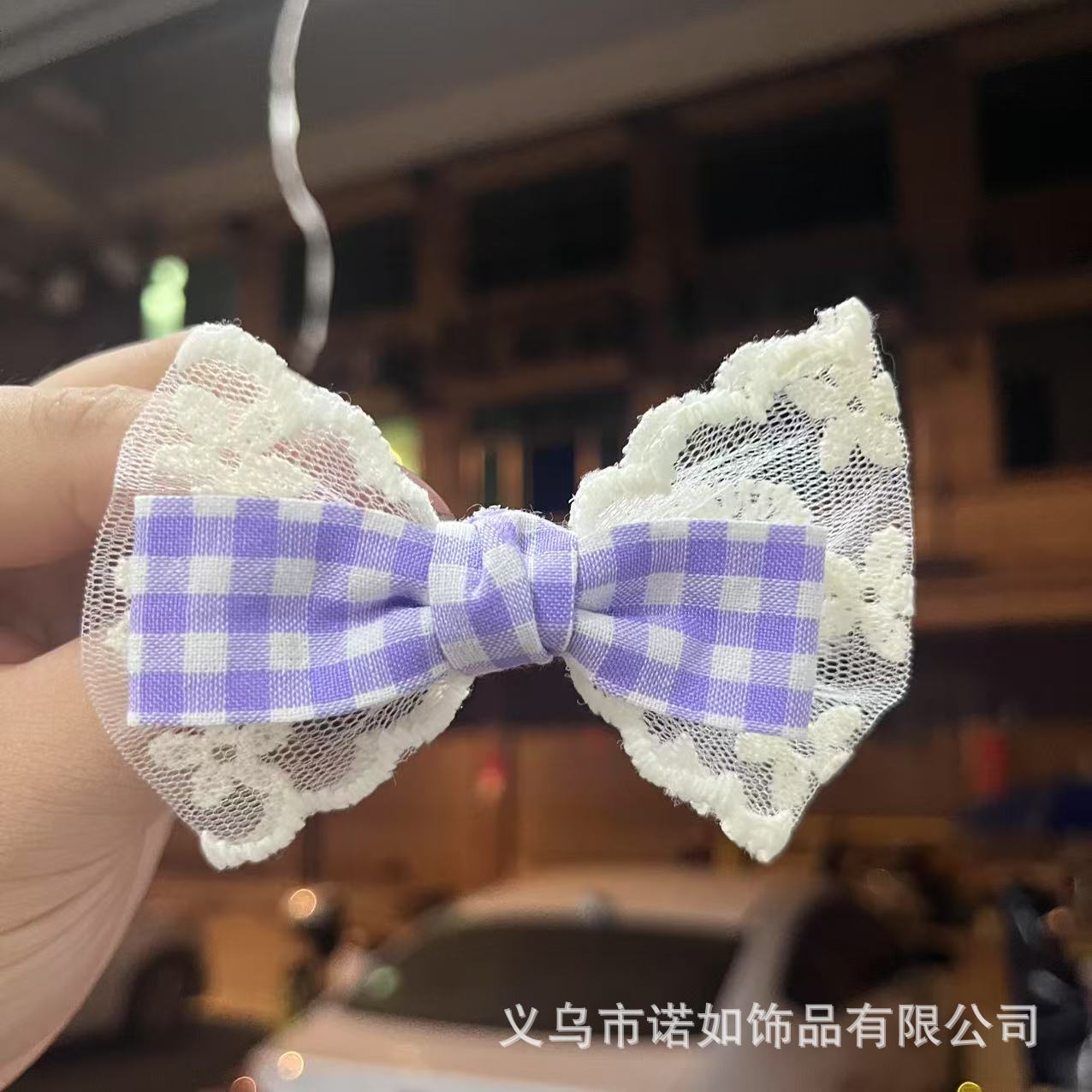 diy蕾丝格子布艺辅料花边蝴蝶结配件手机壳鞋花袜子服装配饰批发