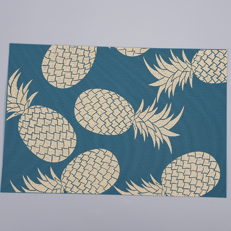 Piña mantel espesado PVC mantel hojas gilding aislamiento Hotel cafetería creativa estera taza de té se puede fijar