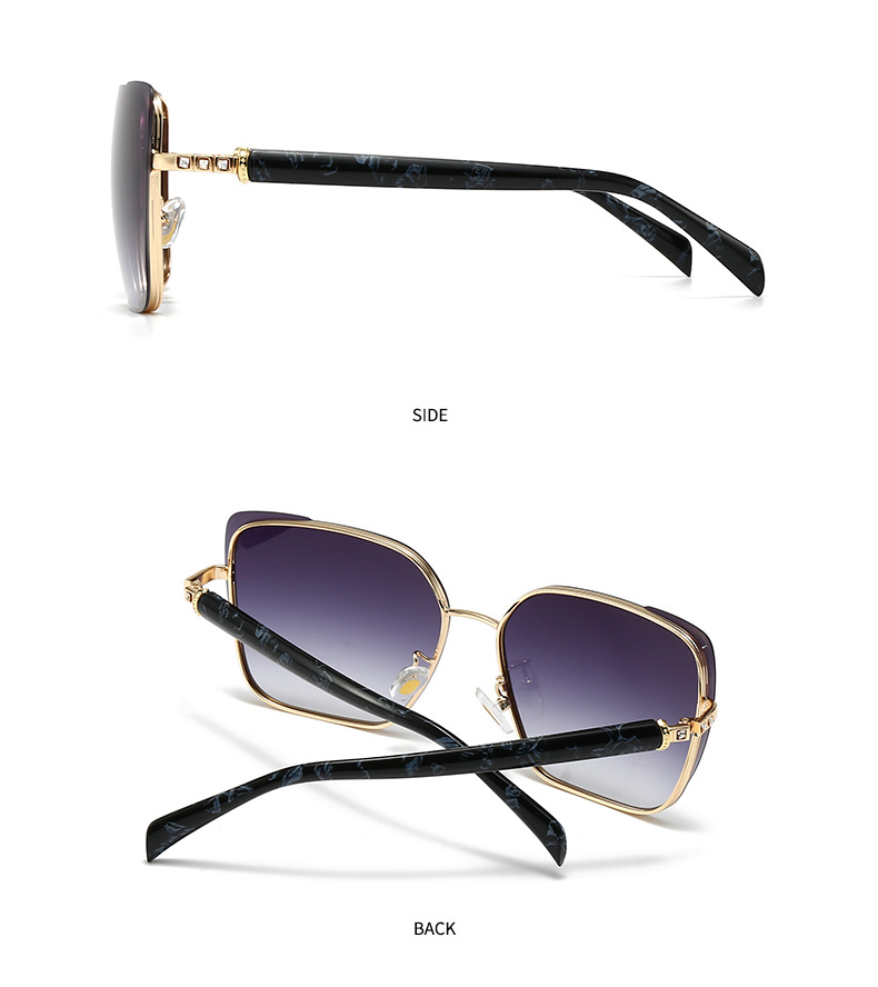 European and American Modern Retro Sunglasses High-end Women's INS Sunglasses All-match Fashionable Metal Sunglasses 5G21_voghion.com