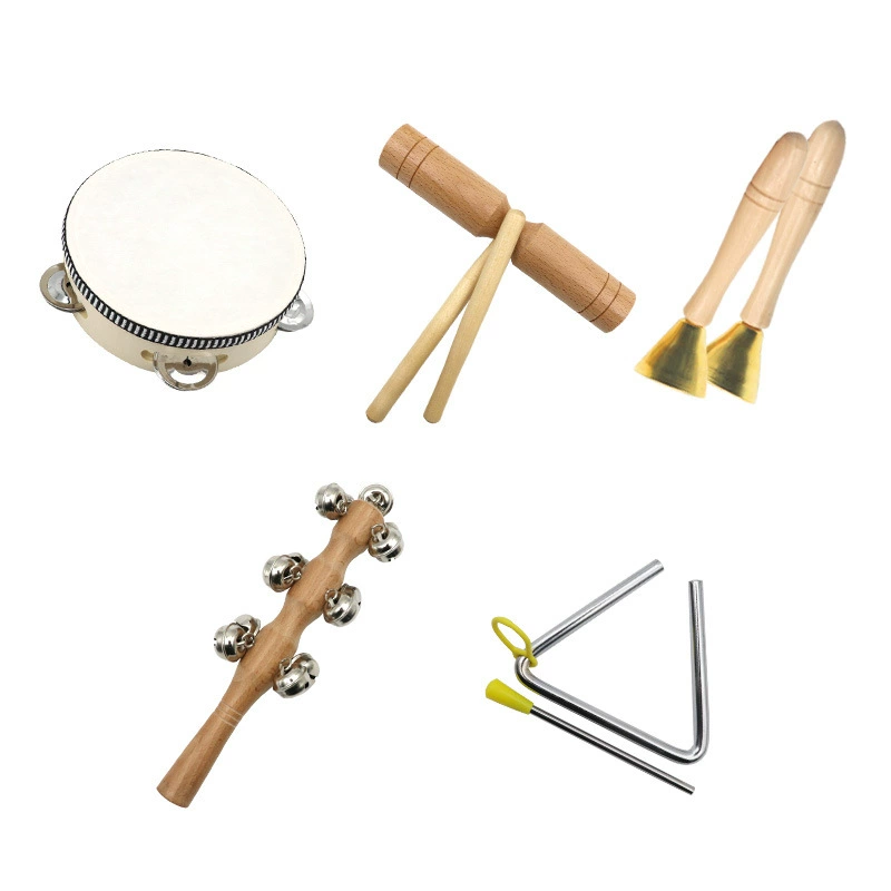 Percussion instruments for kindergarten, teaching aids, maracas, tambourine, set