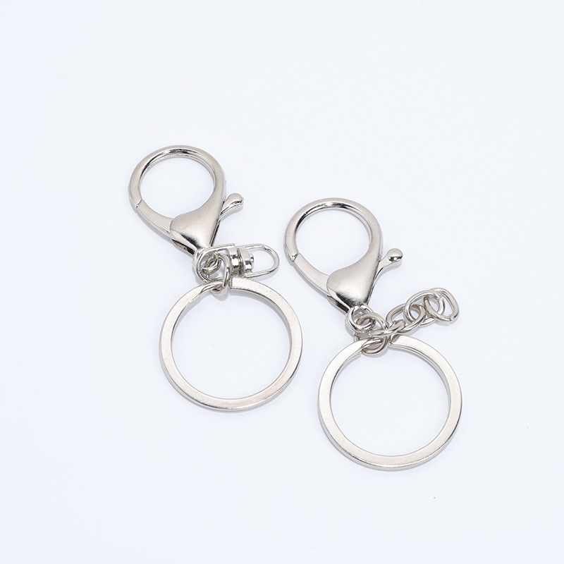 Aleación de zinc gancho de langosta más anillo plano llavero muñeca accesorios colgante mochila colgante hardware gancho