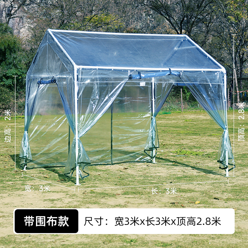 Tienda de mercado de celebridades de Internet al aire libre, toldo, carpas transparentes, parabrisas de otoño e invierno, restaurante a prueba de frío, jardín de flores