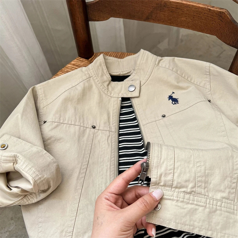 Children's Jacket Autumn 2026 New Style Boys' Top Trendy Brand Zip-Up Shirt Korean Style Toddler Coat Stylish for Girls