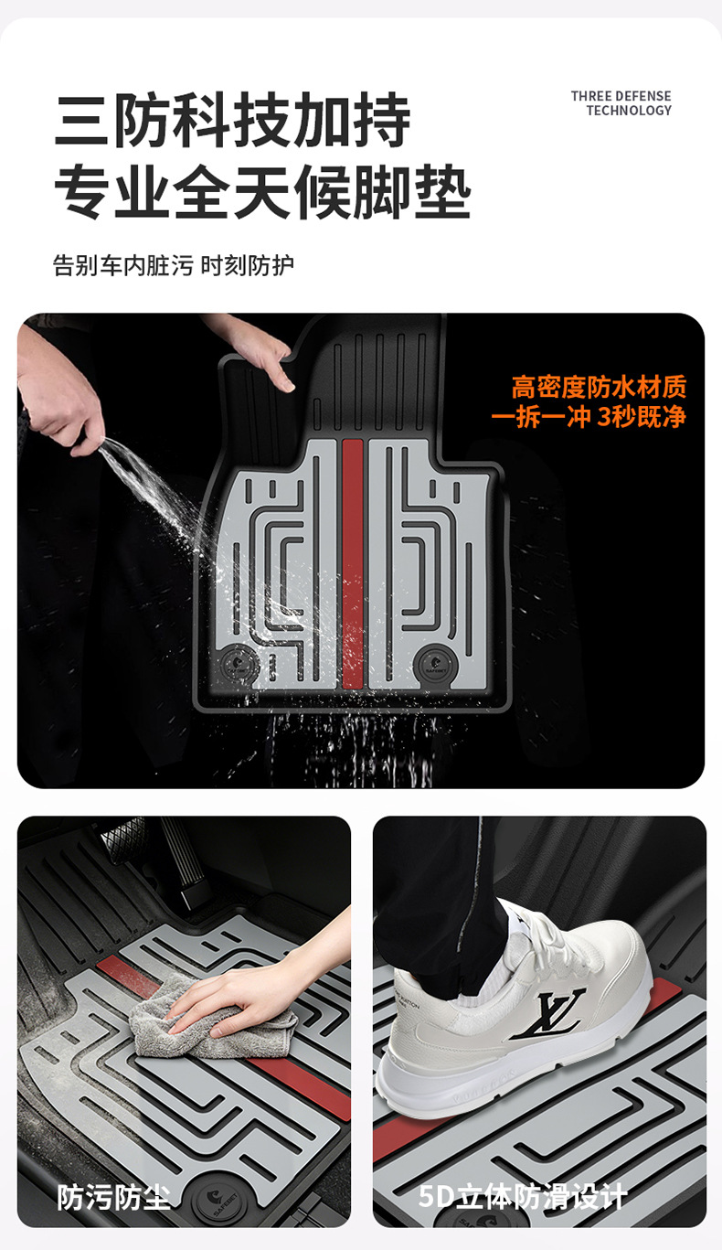 Suitable for Hongqi H6, HS3, HS5, HS6, PHEV, E-QM5, special colorful TPE car floor mats and trunk mat