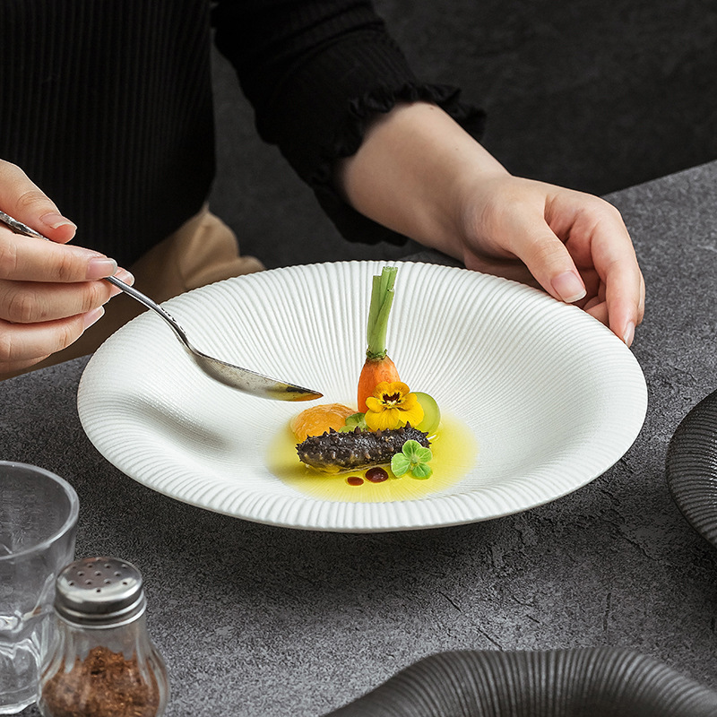 Western-style home-use light luxury ceramic steak plate