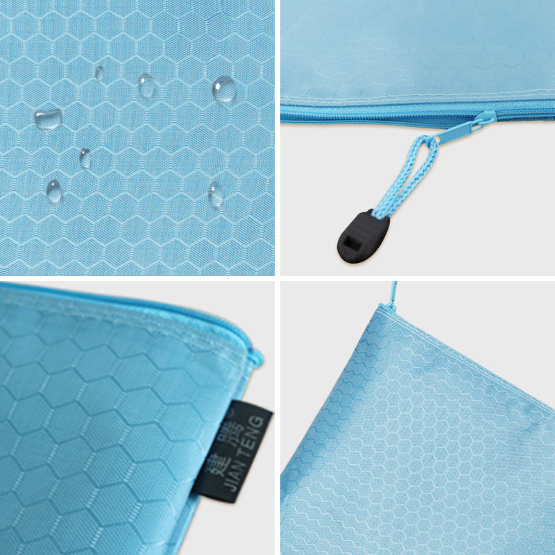 Jianteng A4 Football Pattern File Bag Waterproof Thickened Canvas Zipper Bag Information Bag Student File Stationery Bag