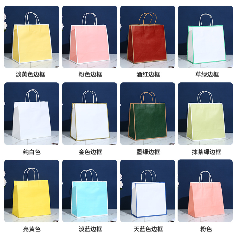 牛皮纸手提袋单杯外卖袋收纳购物礼品袋手提袋纸袋批发印刷logo