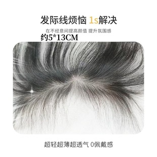 [Movie Grade Fetal Hair Bangs] Real Hair Lightweight Breathable Women's Head, forehead, sideburns to cover hairline Wig