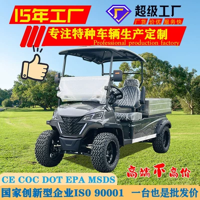 2-Seater Electric Golf Cart, 4-Wheel Golf Cart with Bucket, Electric Sightseeing Vehicle for Tourist Areas