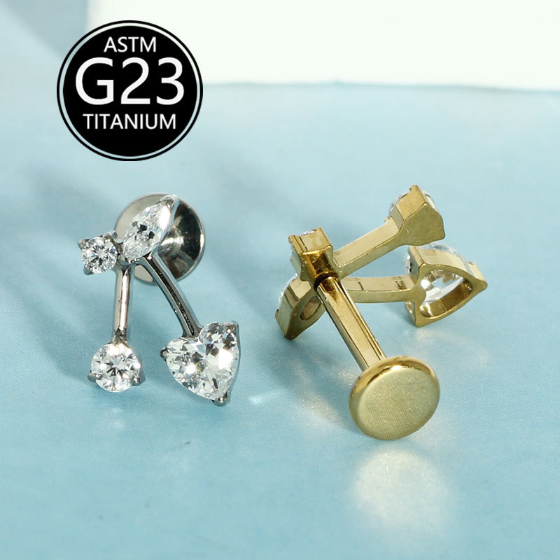 Labret piercing jewelry detail image