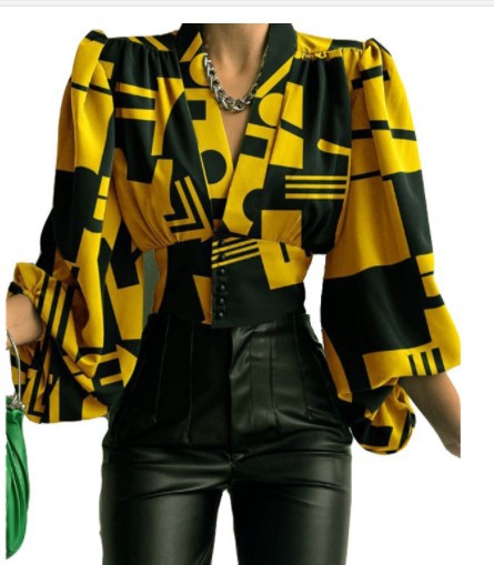Slim Fit Type Printing, Solid Color Pattern Summer, Spring Season Wholesale Women's Elegant Printing Solid Color Long Sleeve Blouses