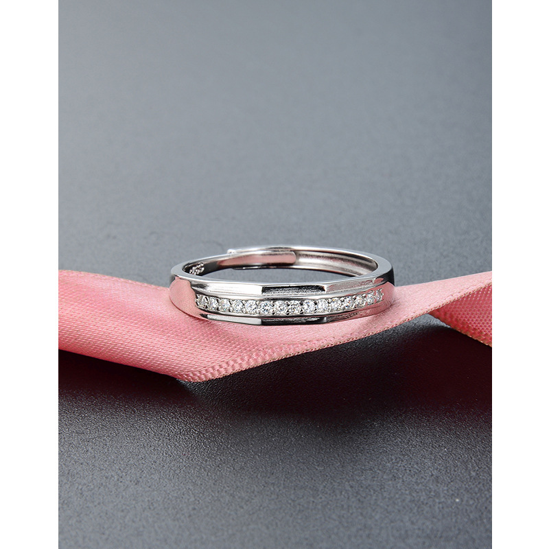 Anillo de plata de ley s925 para mujer, diseño de nicho simple, personalidad, anillo de dedo de todo fósforo, joyería, apertura ajustable