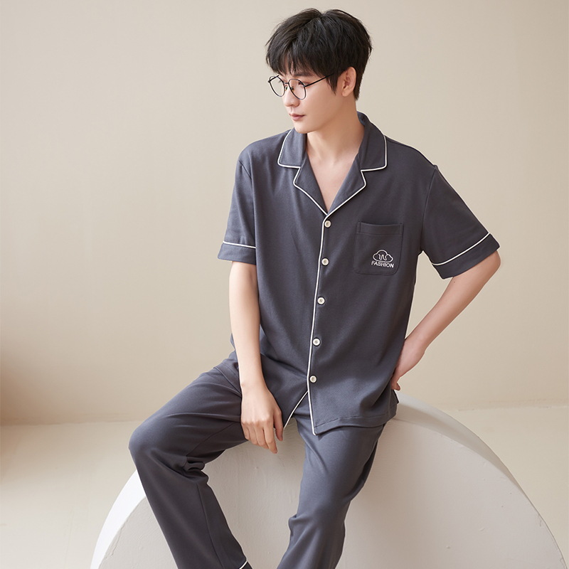 Pijamas de los hombres verano nuevo Algodón puro alta calidad manga corta moda avanzada más tamaño vestir prendas exteriores homewear conjunto