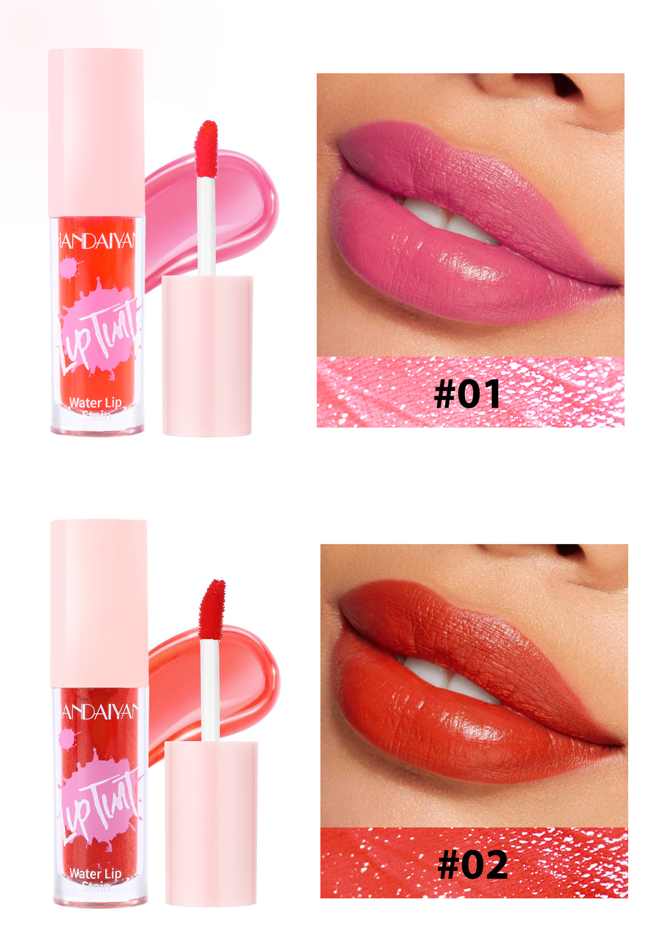 HANDAIYAN, a cross-border lipstick and watercolor makeup bestseller, offers 6 colors of long-lasting moisturizing lip gloss and non-stick cup dye lip liquid undefined