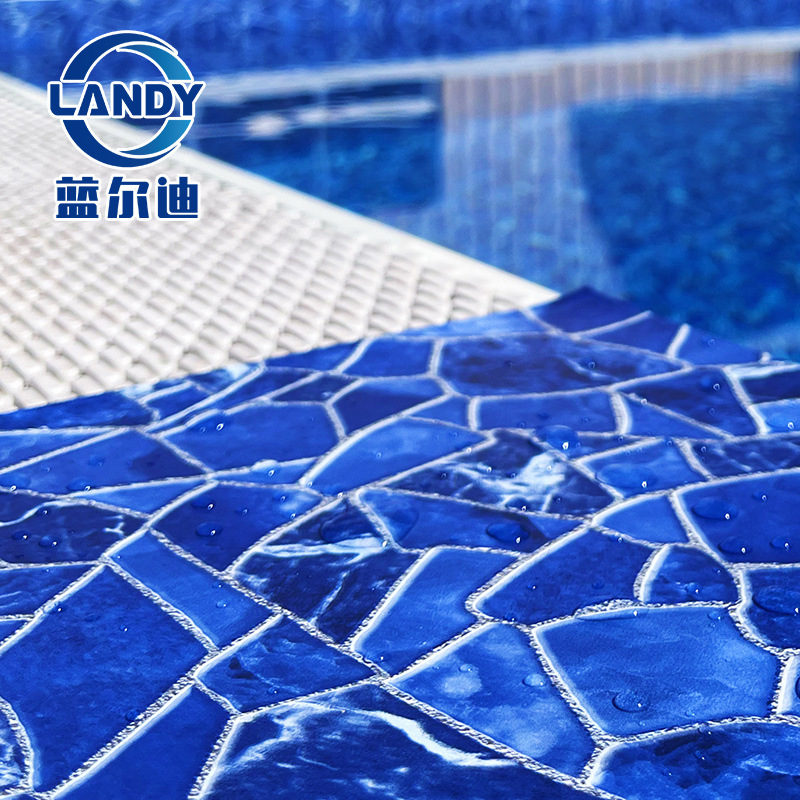 【蓝宝石大理石胶膜】水池防滑胶膜耐寒耐候PVC卷材抗菌率达99.9%