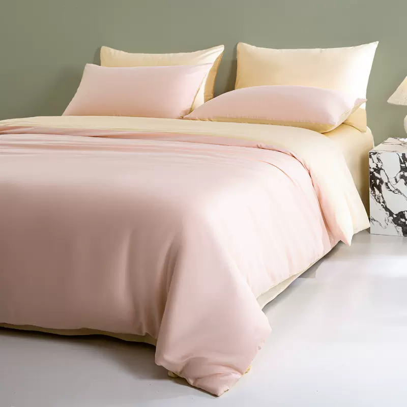 2025新款全棉A类长绒棉四件套纯色贡缎纯棉被套床笠款三件套代发