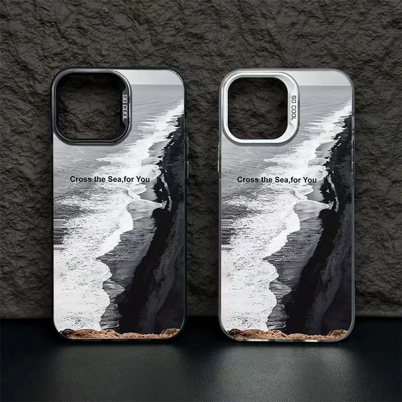 El nuevo viento negro es adecuado para la caja del teléfono móvil iphone16 Apple 15promax/14 anti-caída 13pro12 Europa y América