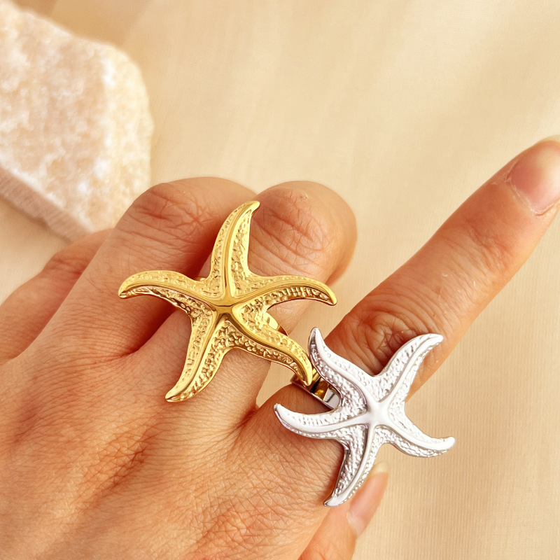 6g Weight Rings Classification 1 Piece Quantity Vacation Classic Style Starfish Alloy Plating Women's Rings