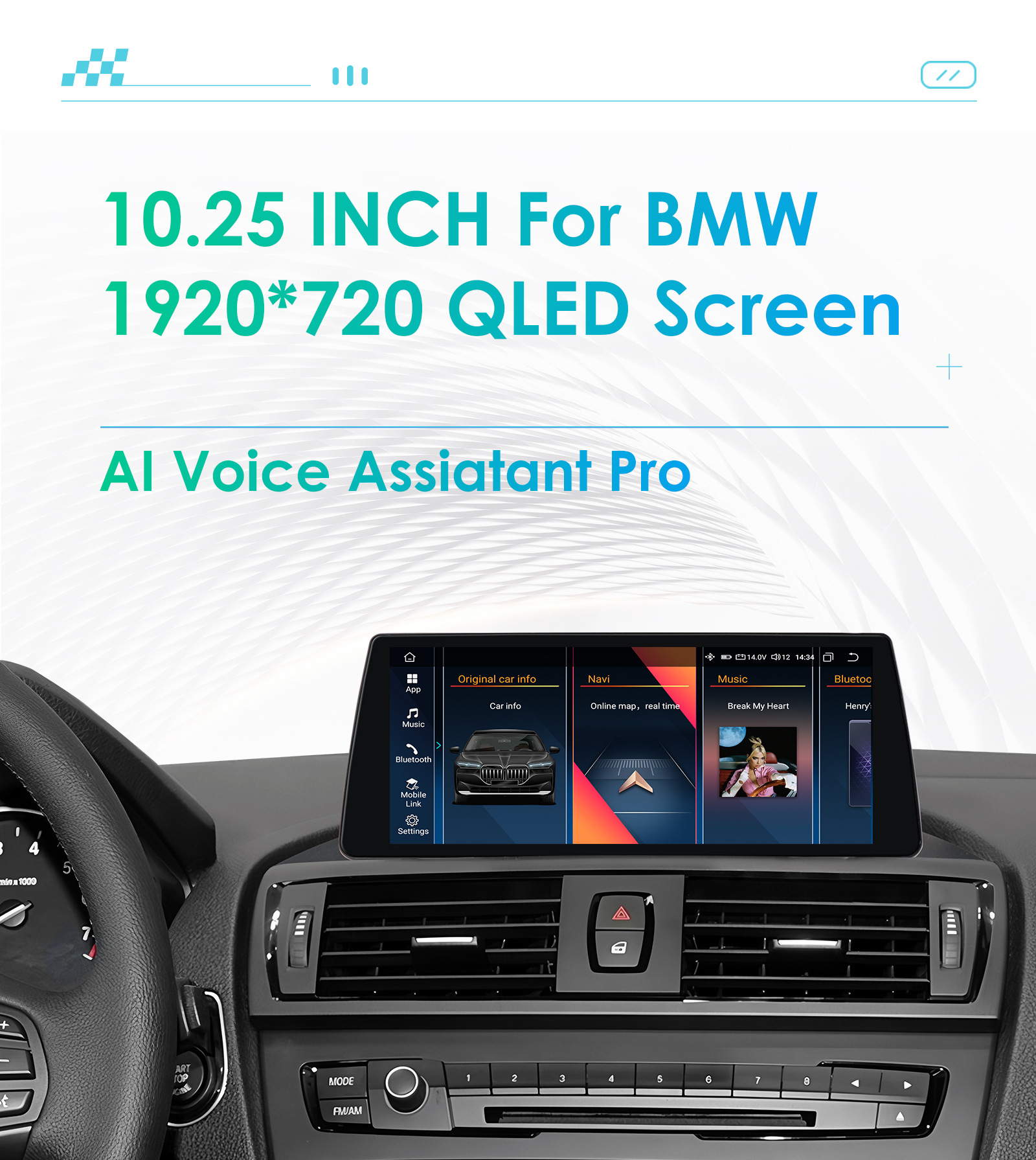 10.25inch Hd Large Screen Suitable for 12-16 Bmw 1 Series F20 F21 Android Car Navigator Gps
