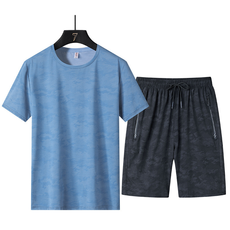 Verano nuevo estilo camiseta de secado rápido pareja manga corta running yoga fitness deportes sueltos seda de hielo traje transpirable