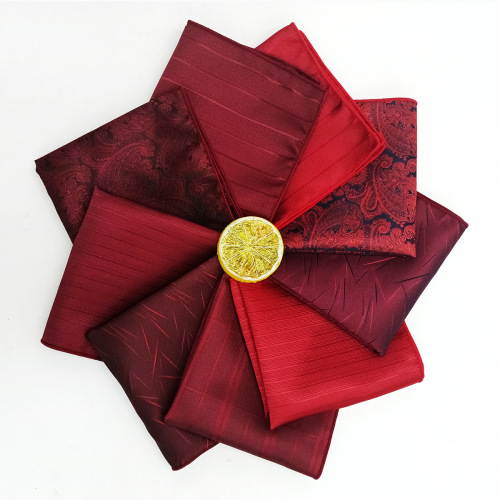 Manufacturer wholesale suit pocket square polyester silk yarn-dyed jacquard British fashion men's striped handkerchief small square towel