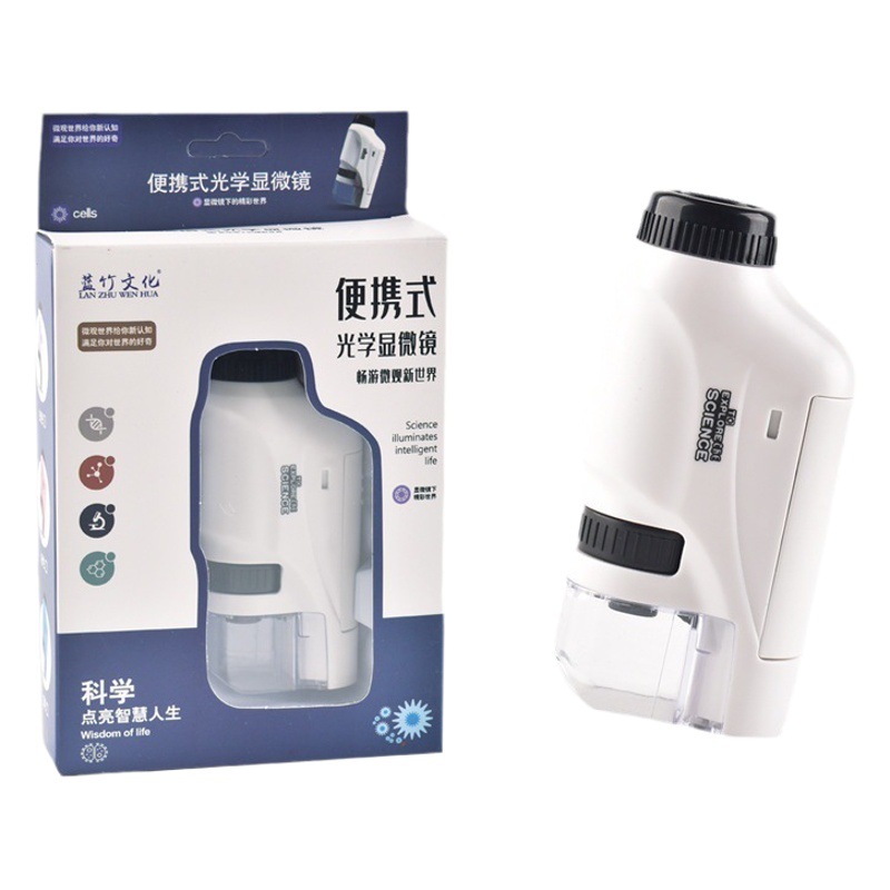 De mano de los niños microscopio portátil óptico mini experimento científico biológico estudiante la escuela primaria regalo juguetes educativos