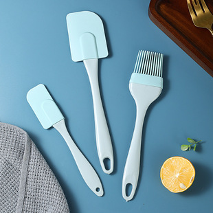 Cake Cream Stirring Knife Silicone Oil Brush Scraper Spatula 3-Piece Set High Temperature Resistant Baking Scraper Household Scraper Spatula