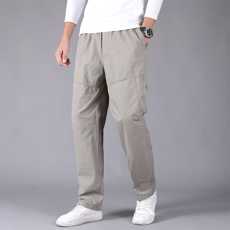 Spring and Summer Men's Work Pants, Thin Style, Loose Straight Casual Pants, Outdoor Sports Pants, Middle-Aged Men's Long Pants