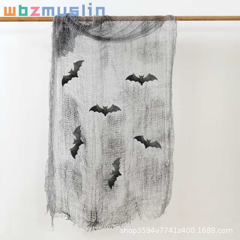 Decoración de Halloween gaza multicolor rover agujero colgar tela fantasma casa embrujada suministros de fiesta agujero de red