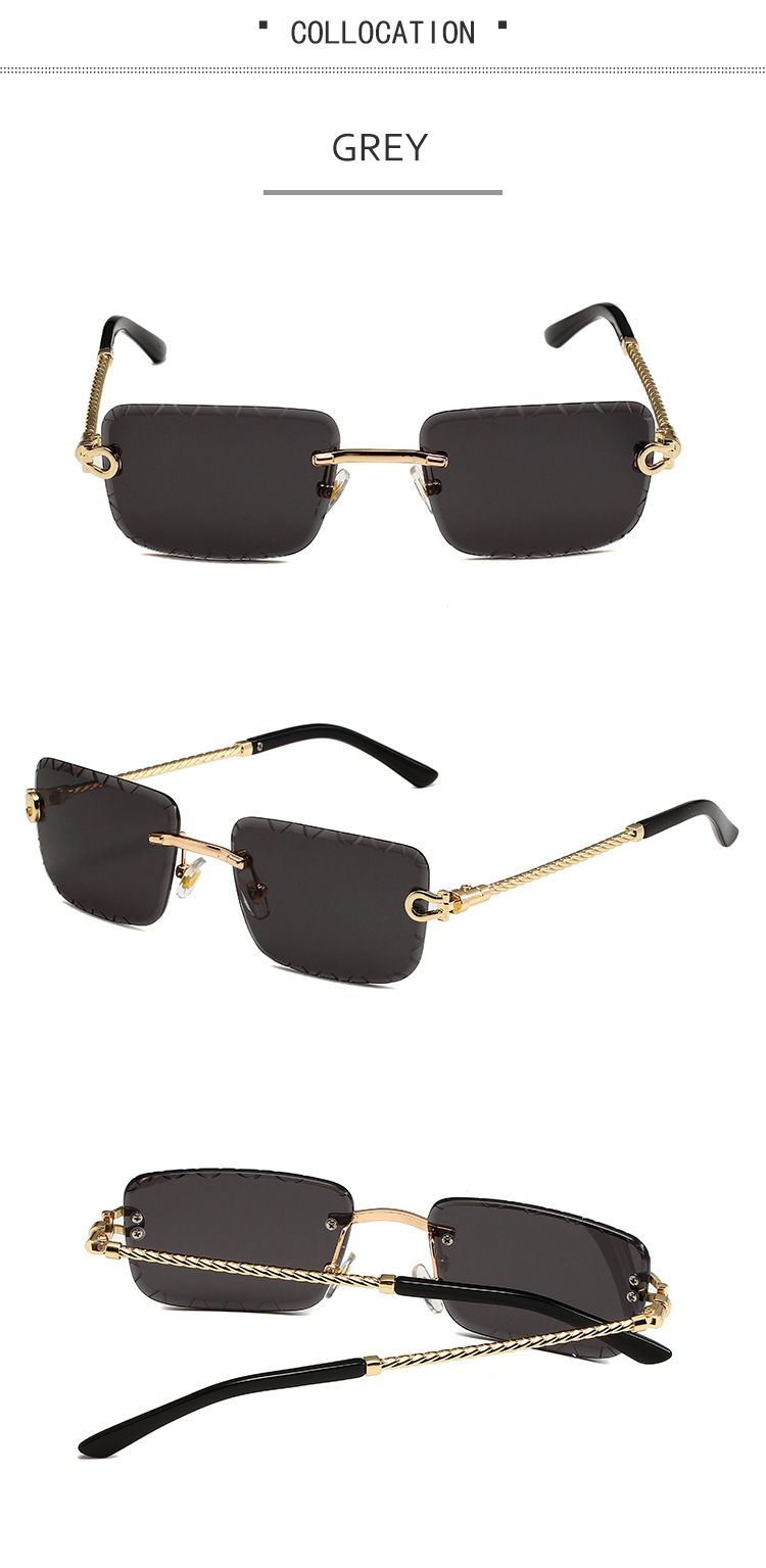 45g Weight Frameless Glasses Structure Sunglasses Classification PC, UV400 Protection Lens Material Polygon Glasses Style Outdoor, Daily Occasion Solid Color Pattern Unisex Gender Casual, Simple Style Style Casual Simple Style Solid Color PC UV400 Protection Polygon Frameless Women's Sunglasses 6