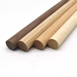 定制加工圆棒diy木棍实木圆棒白木白蜡木松木黑胡桃榉木圆形木棒