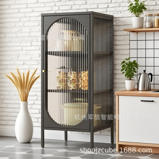 Metal Cabinet for Living Room and Kitchen, Steel Sideboard for Tea and Snacks, Storage Cabinet, Minimalist Style