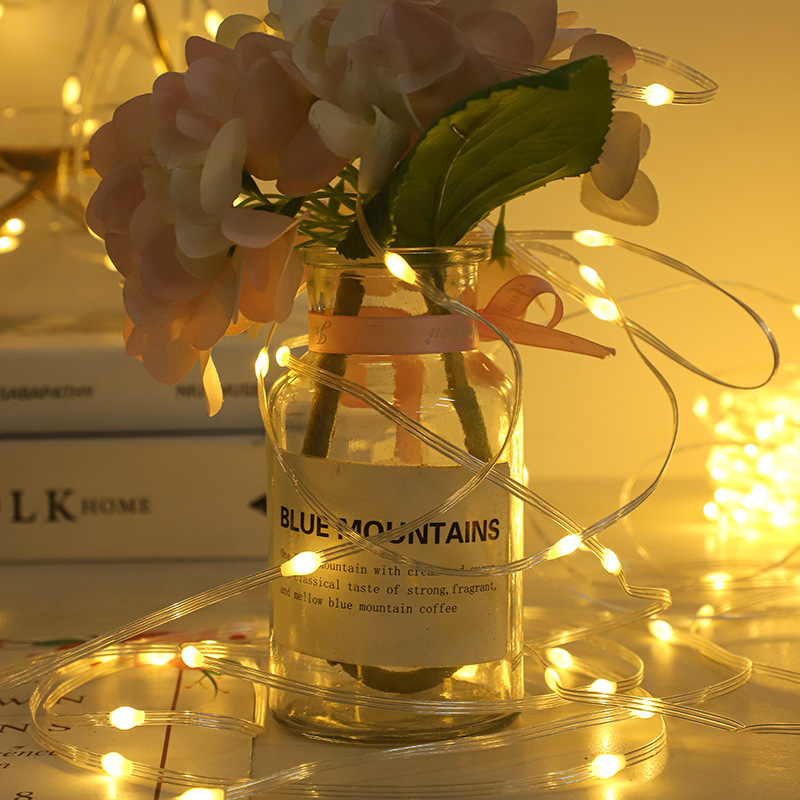 Transfronterizo LED línea de cuero luz solar luz cadena al aire libre impermeable control remoto Navidad vacaciones decoración cielo estrellado bajo voltaje