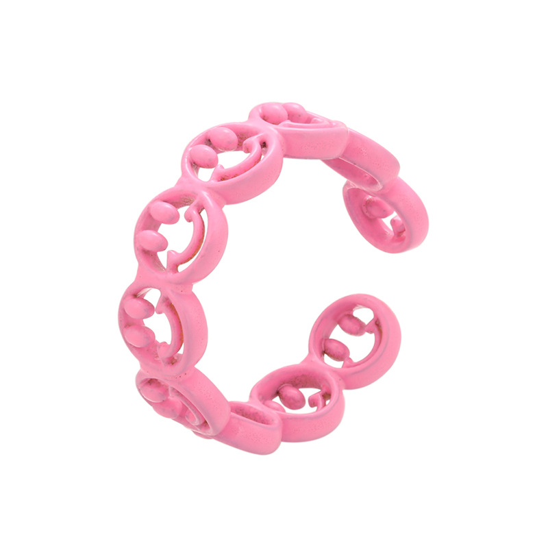 Fashion Smiley Face Copper Open Ring 1 Piece