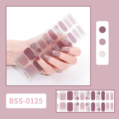 Internet celebrity gel nail stickers UV semi-cured phototherapy European and American nail stickers Amazon baked light nail stickers 20