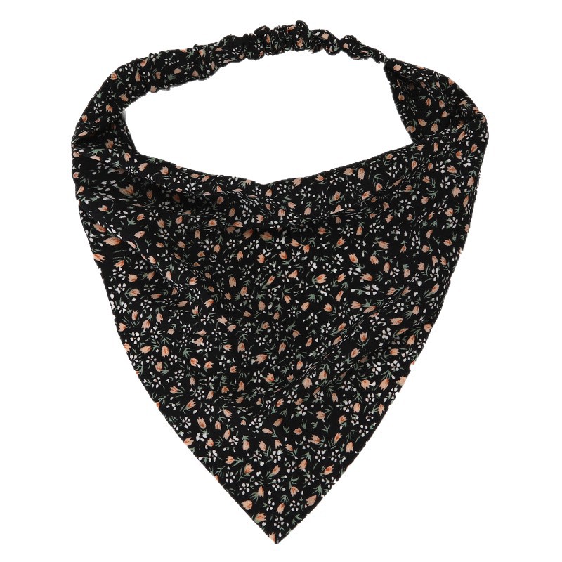 Faixa de cabelo elástica com estampa floral, fresca e campestre, lenço triangular com margaridas, acessório para cabeça, novo estilo Cross Border._voghion.com