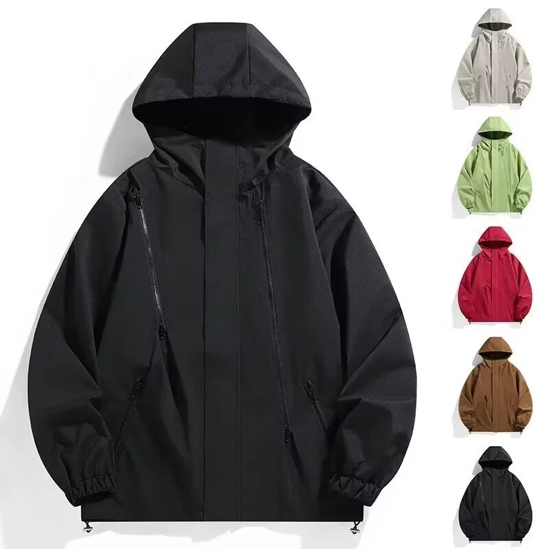 Шапка с молнией и капюшоном, демисезонное trench coat для мужчин и женщин, водостойкая куртка для скалолазания, для любимого/любимой