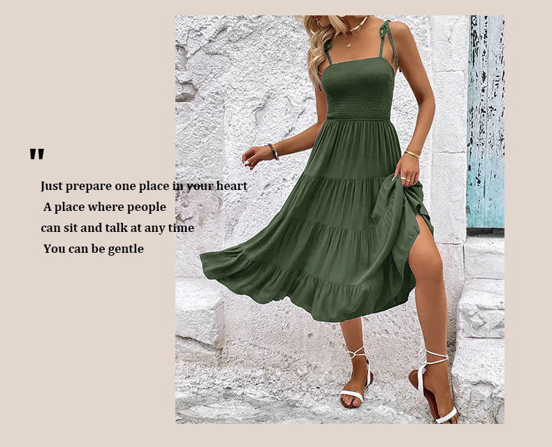 Solid Color Backless Suspender Sexy Dress_voghion.com