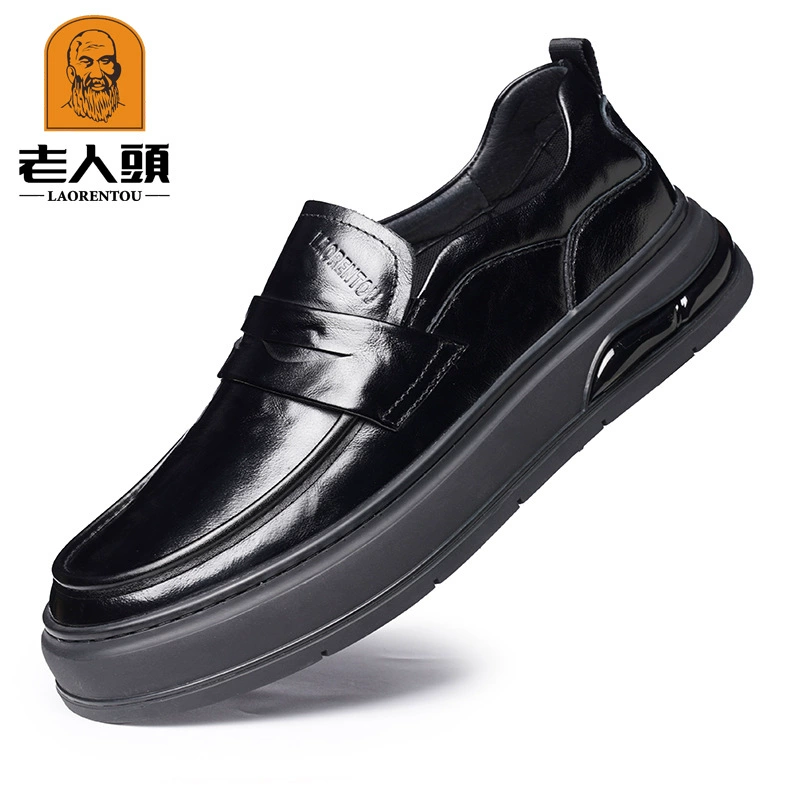 Пожилые головы мужские повседневные кожаные туфли круглые деловые костюмы дикие модные мужские повседневные кожаные туфли 373611